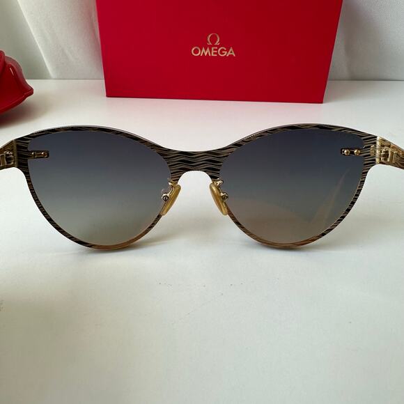 Omega Cat Eye Sunglasses - Gold/Black/Brown Gradient - Quiet Luxury, Designer main image 12